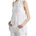 Free People Tops | Free People Twice As Nice Gauzy White Cutout Collared Tank Top Size Medium | Color: White | Size: M