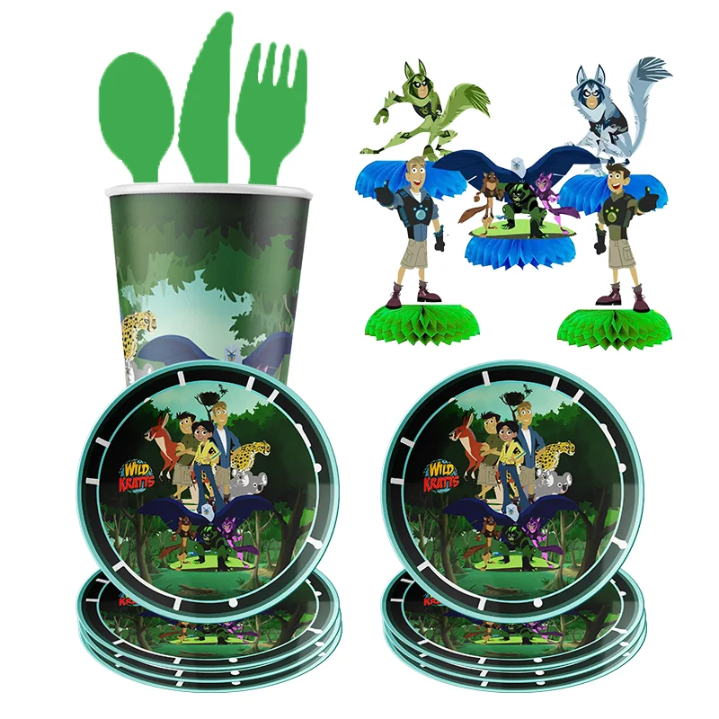 Disney Wild Kratts Partyzubehör Papierservietten Tischdecke Tassenteller Babyparty Jungen Mädchen Geburtstag Einwegdekoration Image