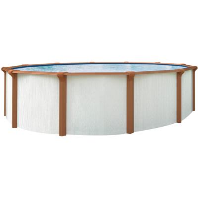 Rundpool KWAD "Green line Evolution", weiß (weiß, innenfarbe: blau), H:132cm Ø:550cm, Schwimmbecken, 5,5x1,32 white- wood, Folie in blau, sand oder grau erhältlich Image