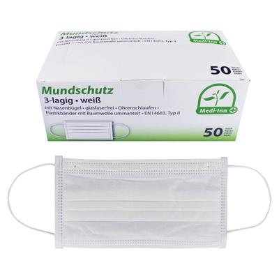Medi-Inn Mundschutz Atemschutz mit Elastikbändern Typ II 3-lagig 10x50 St Verband Image