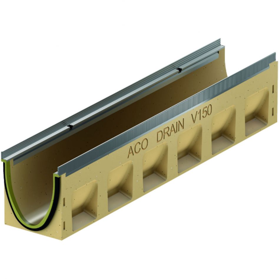 ACO Drain Multiline Seal in V150 Entwässerungsrinne mit Sohlengefälle, Edelstahl, 10 Image