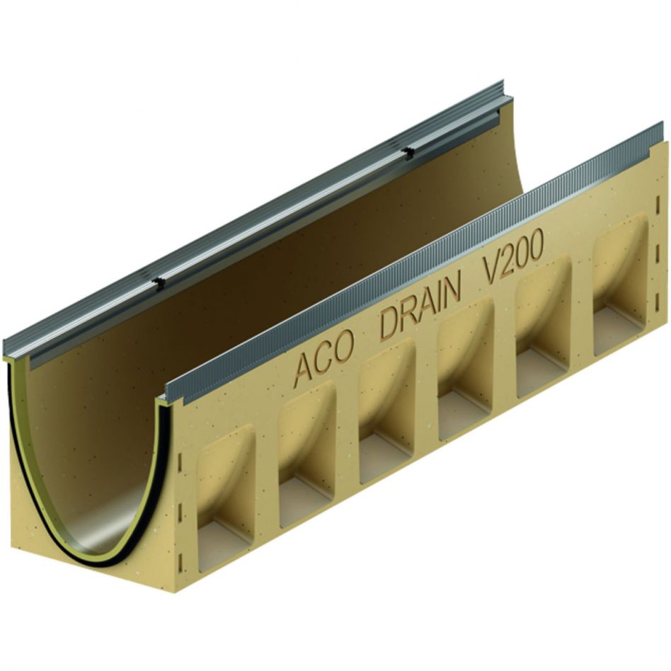 ACO Drain Multiline Seal in V200 Entwässerungsrinne mit Sohlengefälle, Edelstahl, 5 Image
