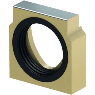 ACO Drain Multiline Seal in Stirnwand für Rinnenende mit horizontalem Rohranschluss, Stahl verzinkt, 0,DN/OD 150,V150