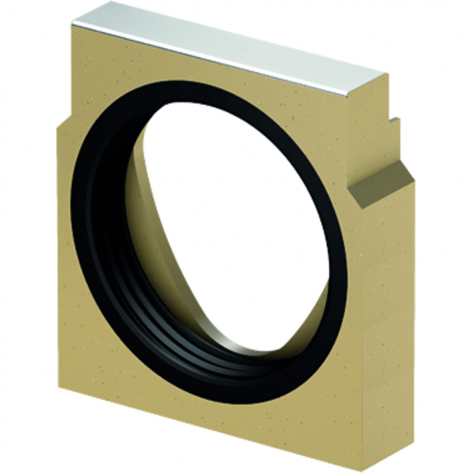 ACO Drain Multiline Seal in Stirnwand für Rinnenende mit horizontalem Rohranschluss, Edelstahl, 0,DN/OD 150,V150 Image