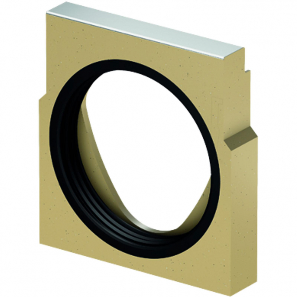 ACO Drain Multiline Seal in Stirnwand für Rinnenende mit horizontalem Rohranschluss, Edelstahl, 5,DN/OD 200,V200 Image