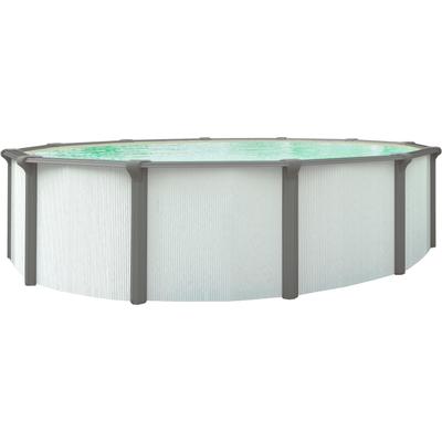 Rundpool KWAD "Green line Evolution", weiß (weiß, design, innenfarbe: sand), H:1,32cm Ø:3,6cm, Schwimmbecken, 3,6x1,32 white- design Folie in blau, sand oder grau erhältlich