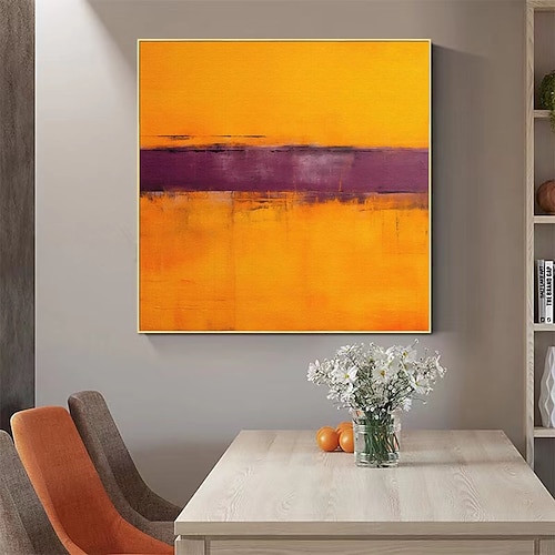 berühmtes handgemaltes orange-lila Kunstwerk von Mark Rothko, handgefertigt auf Leinwand, Expressionismus-Gemälde, große abstrakte Wandkunst für zu Hause, gerahmt und fertig zum Aufhängen Image