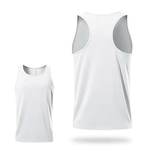 Herren Workout-Tanktop Lauf-Tanktop Fitness-Tanktop Ärmellos Weste / Gilet Lässig Athleisure Sommer Einfarbig Schnelltrocknend Weich Atmungsaktiv Fitnesstraining Gehen Joggen Sportbekleidung Image