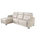 Canapé d’angle en cuir gris avec relax 5 places
