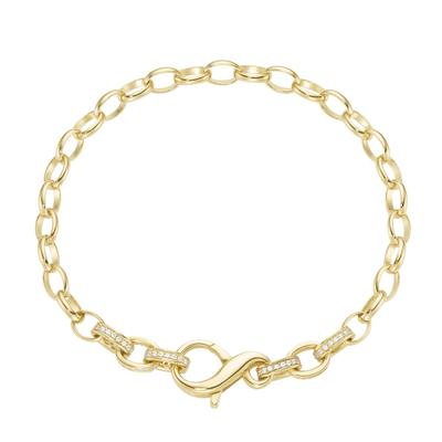 Giorgio Martello Milano - Armband Ankerkette mit Zirkonia, Silber 925 Armbänder & Armreife 1 ct Gold Damen