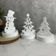 Christmas Series Candle Holder Silicone Mold DIY Snowman Elk House Candlestick Ornament Resin Mould 3D Gypsum Crafts Home Decor