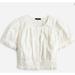 J. Crew Tops | J. Crew J.Crew Jcrew Womens Button Front Eyelet Short Puff Sleeve Crop Top Large | Color: White | Size: L