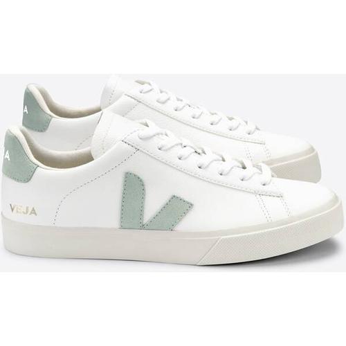 VEJA Herren Freizeitschuhe CAMPO CHROMEFREE LEATHER EXTRA-WHITE_MATCHA, Größe 38 in Weiß