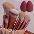 Ensemble de pinceaux de maquillage doux et moelleux, 13 pièces, pour fond de teint, poudre de Blush, fard à paupières, mélange Kabuki avec éponge de maquillage, œuf