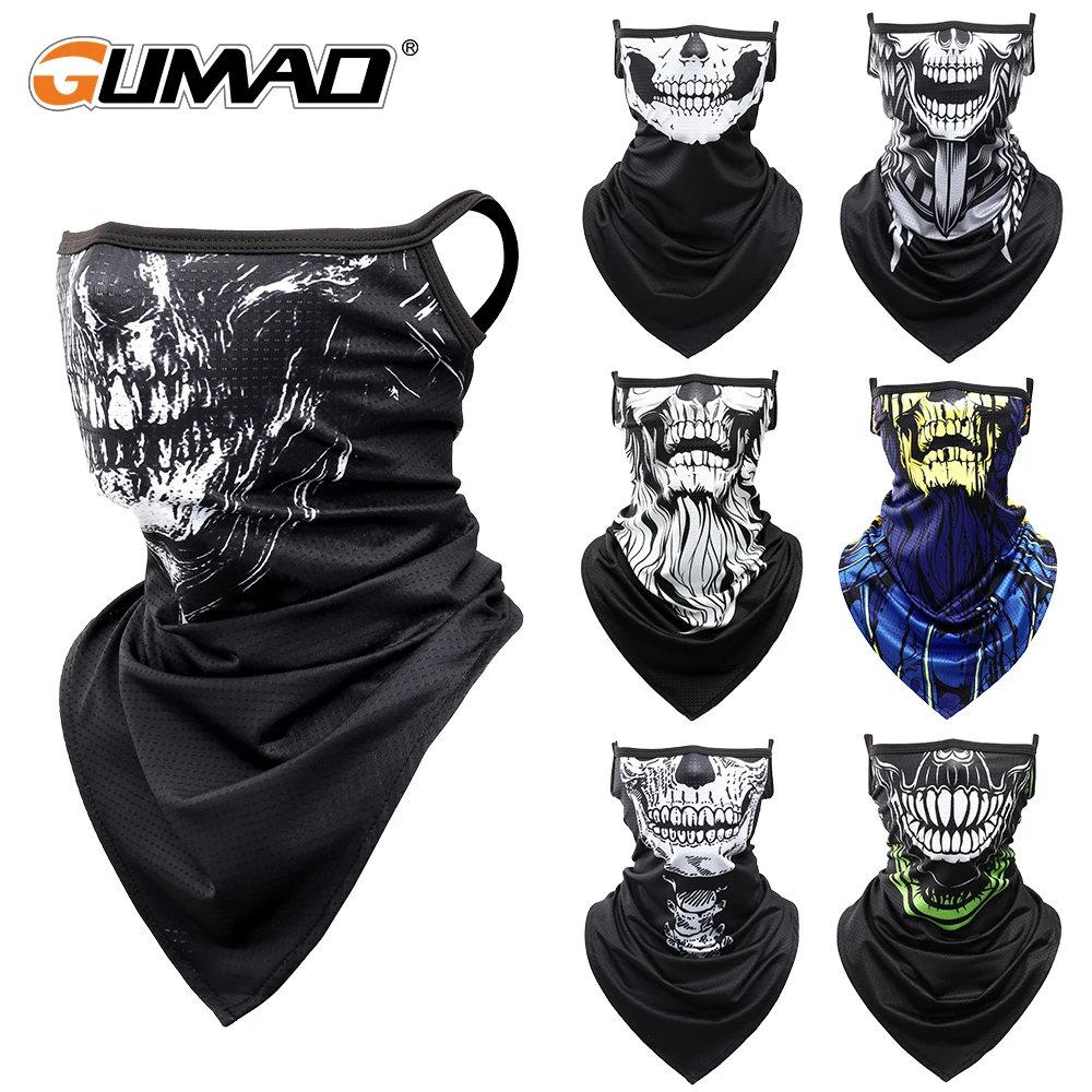 3D Schädel Sommer Bandana Hängen Ohr Dreieck Schal Radfahren Wandern Jagd Angeln Sport Fahrrad Gesichtsmaske Hals Gamasche Männer Frauen Image
