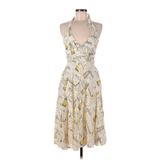 J.Crew Casual Dress Halter Sleeveless: Ivory Print Dresses - Women's Size 6