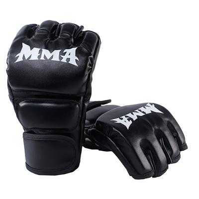 1 Pair Boxing Gloves, Half Finger Mma Boxing Glove...