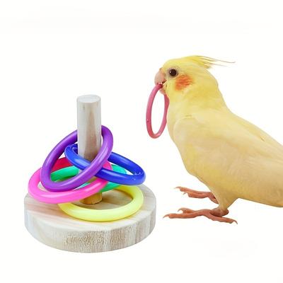 1pc Bird Toys, Wooden Parrot Ring Toy, Interactive...