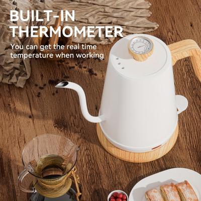 Electric Gooseneck Kettle With Thermometer 1000w E...