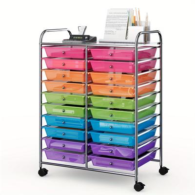 TEMU Costway 20 Drawers Rolling Cart Storage Multi Color Scrapbook Paper Studio Organizer