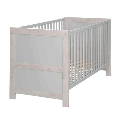 Mitwachsendes Baby-Gitterbett, 70x140cm, Weißgekalkte Eiche