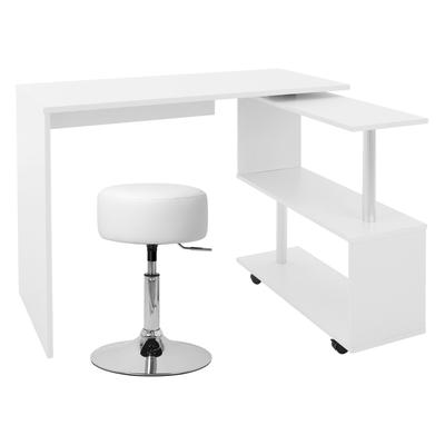 Schreibtisch mit vier Rollen 150x88x75 cm Weiß in mdf
