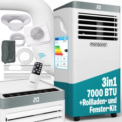 Mobile Klimaanlage MZKA780 7000 btu 3in1 Fernbedienung 2100W Abluftschlauch Timer Schlafmodus Image