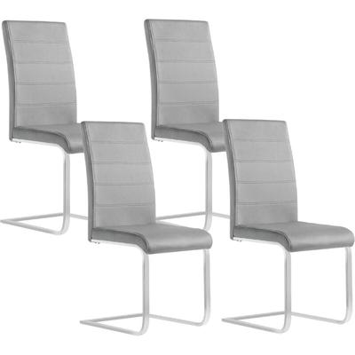 WOLTU Esszimmerstühle 4er Set, Schwingstuhl, Freischwinger Stuhl, Küchenstuhl, Samtstuhl, Image