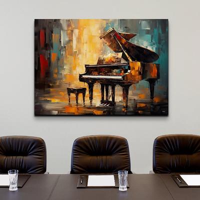 Abstract Piano oil painting handmade Canvas Wall Art Piano Art painting wall Art pciture For Musicians Pianist oil painting Artwork Grand Piano Artwork Expressionist Artwork Music Art oil painting