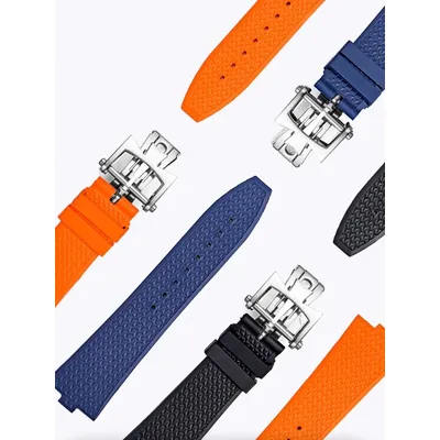 24x7mm Quick Release Fluoros FKM Rubber Watchband For Vacheron Constantin Strap VC Overseas 4300V