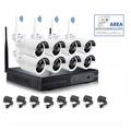 Zencocco - kit Videosorveglianza wifi dvr nvr 8 Canali 8 Telecamere Wireless