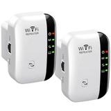 2 Packs Wifi Extender Signal Booster Up to 2640sq.ft and 25 Devices Wireless Internet Repeater WiFi Range Extender Long Range Amplifier with Ethernet Port 1-Tap Setup Access Point White