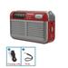 FM Radio Portable Stereo Radio Bluetooth Speaker with LED Display Built-in Battery TF Card USB Music Player Support Headset
