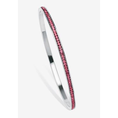 Women's Silver Tone Eternity Bangle Bracelet Simulated Birthstones 7.5" by PalmBeach Jewelry in October