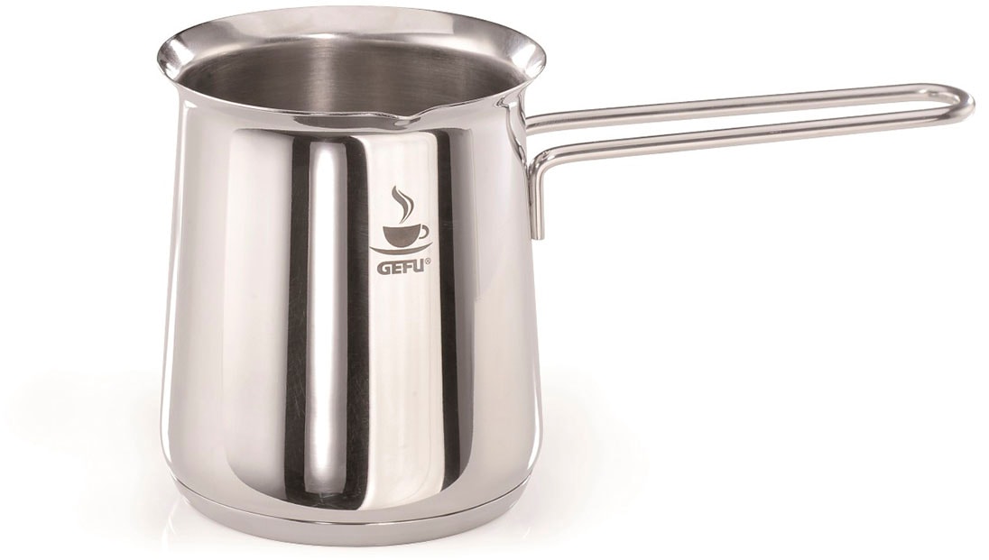 Milchaufschäumer GEFU "CLAUDIO", silber (silberfarben), B:9,8cm H:11,5cm T:19,5cm, Milchaufschäumer, hochwertiger Edelstahl, kompakt & flexibel, 500 ml