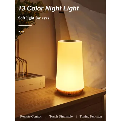 LED Night Light 13 Color Changing RGB Table Lamp Remote Control Touch Rechargeable RGB Night Lamp Dimmable Bedside Light