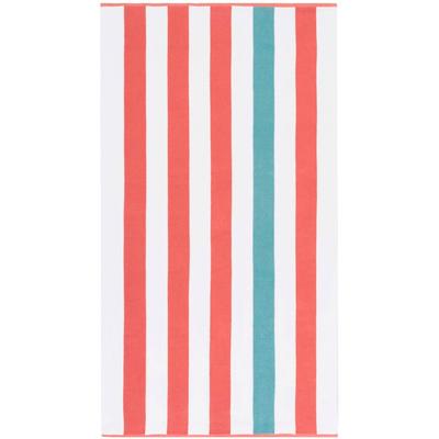 Strandtuch EGERIA "BEACH CABANA STRIPE", bunt (zinia), B:90cm L:180cm, Frottiervelours, Obermaterial: 100% Baumwolle, Handtücher (Packung), 90x180 cm Image