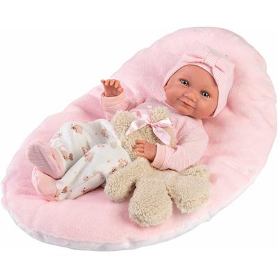 Babypuppe LLORENS "Nica mit Kissen, rosa, 40cm" Puppen bunt Kinder Made in Europe