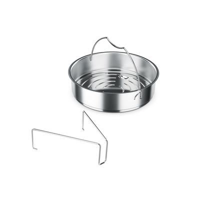 Dampfgareinsatz FISSLER, silber (silberfarben), Ø:24cm, Edelstahl 18/10, Topfeinsätze, mit Dreibein Image