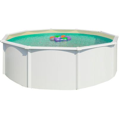 Rundpool KWAD "Green line Evolution", beige (weiß, innen: sand), H:1,32cm Ø:3,6cm, Schwimmbecken, 3,6x1,32 weiß Folie in blau, sand oder grau erhältlich Image