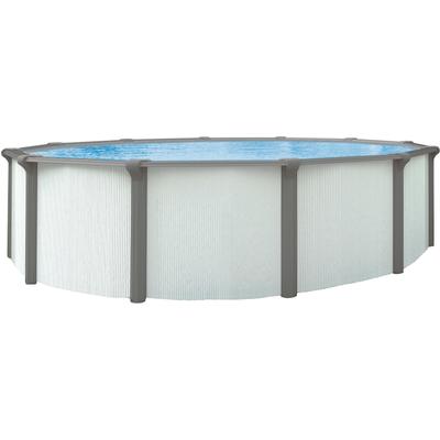 Rundpool KWAD "Green line Evolution", weiß (weiß, design, innenfarbe: grau), H:132cm Ø:550cm, Schwimmbecken, 5,5x1,32 white- design Folie in blau, sand oder grau erhältlich