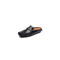 NVNVNMM Oxford Shoes Summer Men's Shoes Casual Men's Penny Shoes Leather Half Slippers Breathable Slip-on Lazy Driving Shoes Men's Shoes(Schwarz,6.5 UK)