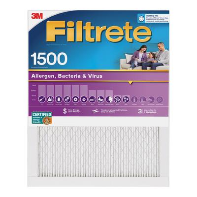 3M Filtrete 20" x 20" x 1" MPR 1500 High-Performance Allergen, Bacteria, and Virus Air Filter 70009112825