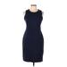 J. by J.Crew Casual Dress - Sheath Crew Neck Sleeveless: Blue Solid Dresses - Women's Size 10