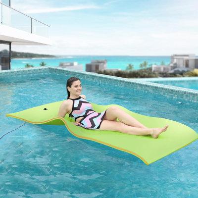 KING DO WAY Floating Water Mat, 7'x3'/8'x4'/9'x6'/13'x5' Lily Pad Floating Mat, 3-Layer XPE Foam Floating Pad in White | Wayfair MYPOA10556388