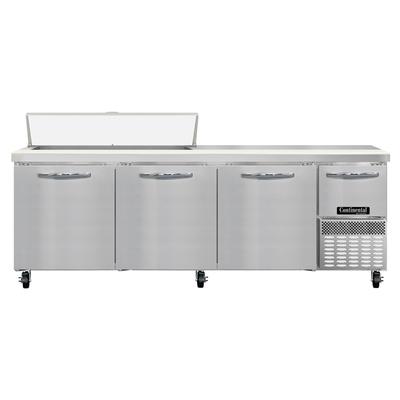 Continental RA93SN12 93" Sandwich/Salad Prep Table w/ Refrigerated Base, 115v, Stainless Steel