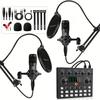 Podcast Equipment Bundle For 2, Audio Interface With Dj Mixer And , All-in-one Audio Mixer Perfect For Pc/phone/laptop, Recording, Streaming, Gaming