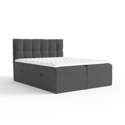 Boxspringbett mit Kopfteil aus Samtstoff, 160x200 cm