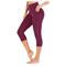 Damen Capri Leggings Seitentaschen Bauchkontrolle Po-Lifting Hohe Taille Yoga Fitness Fitnesstraining Unterteile Schwarz Weiß Burgund Spandex Sport Sportkleidung Hohe Elastizität Schmaler Schnitt