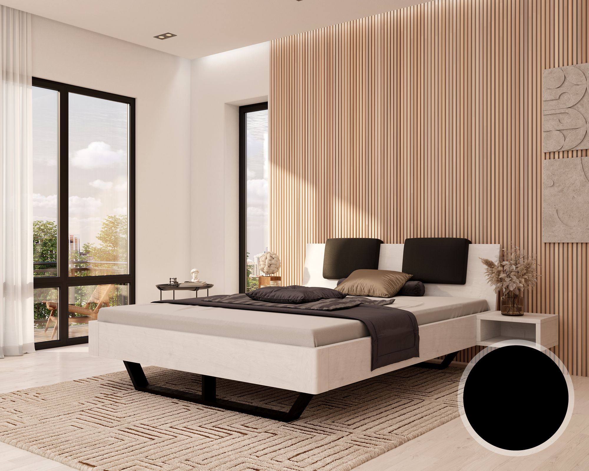 BlackWood »Dolce Vita II WHITE-EDITION« Massivholzbett 200x220 cm / weiss / ohne Kissen